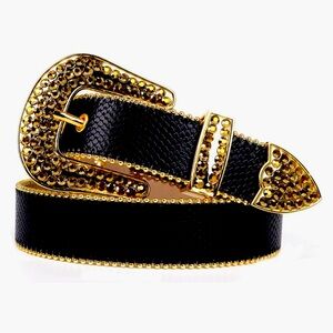 Belt - black with gold bling